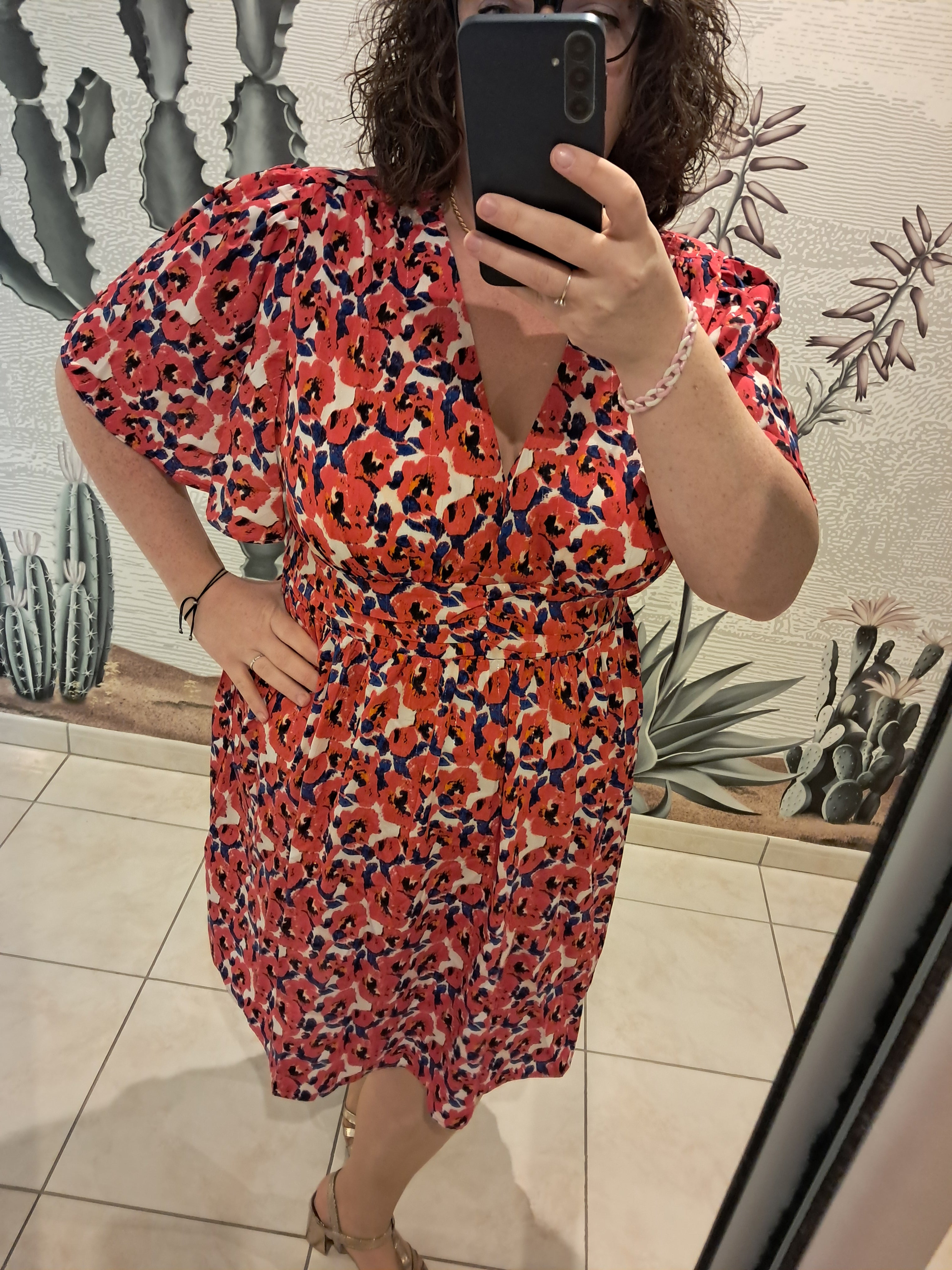 Robe fluide imprimé floral grande taille – Coralie