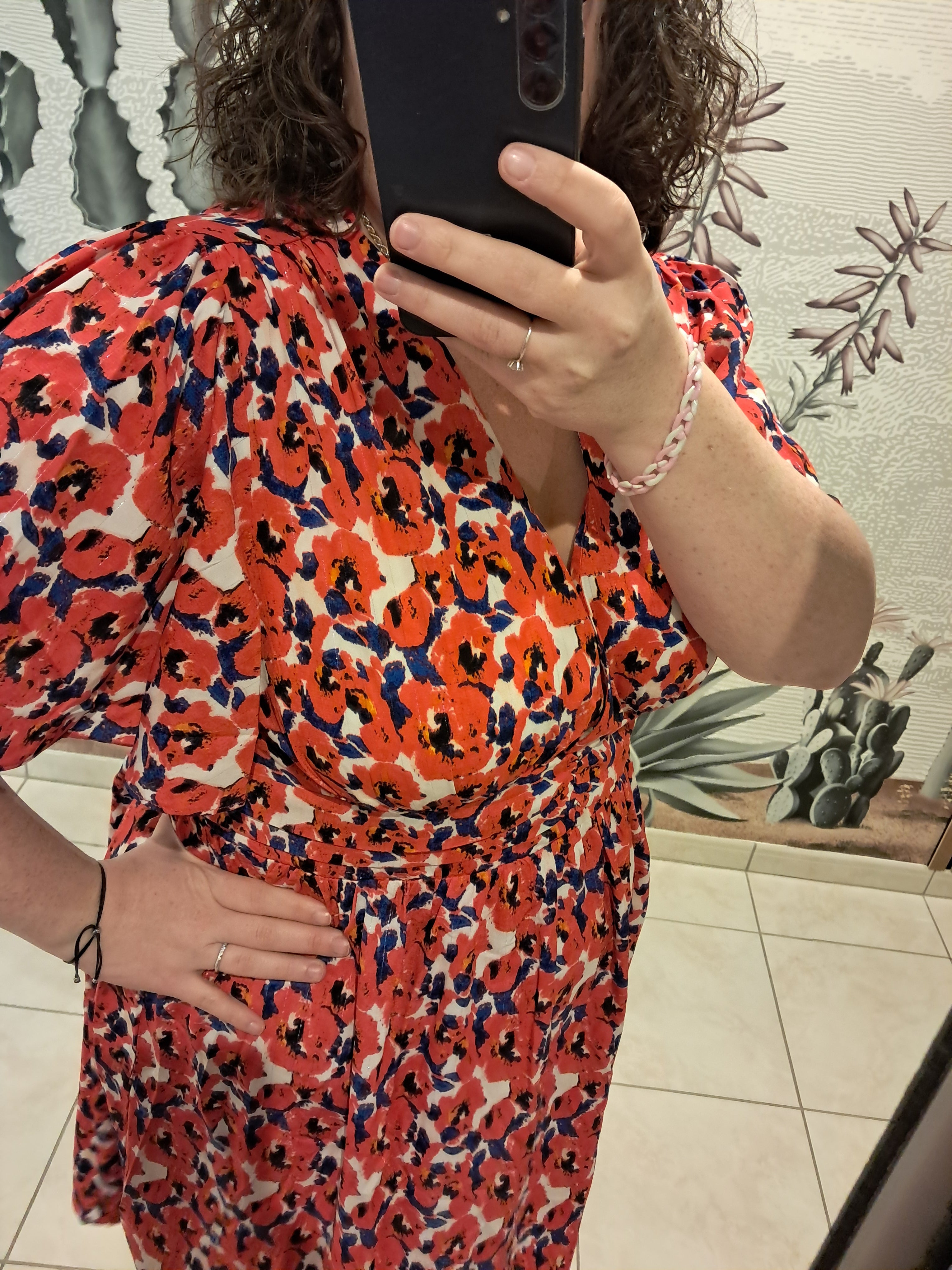 Robe fluide imprimé floral grande taille – Coralie