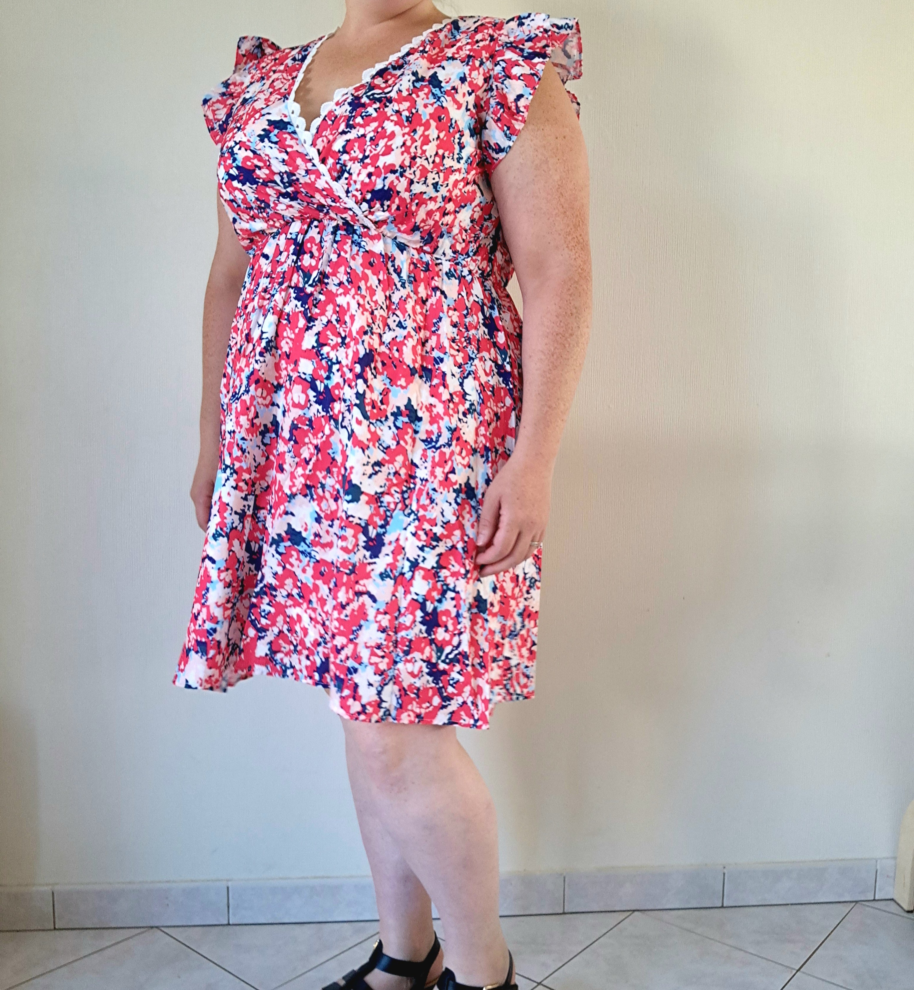 Robe fluide grande taille imprimé coloré – Maëlle